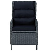 VidaXL 9-delige Tuinset met kussens poly rattan donkergrijs