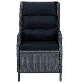 VidaXL 9-delige Tuinset met kussens poly rattan donkergrijs