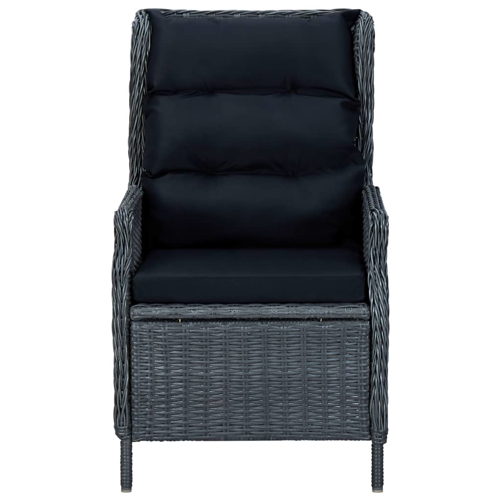 VidaXL 9-delige Tuinset met kussens poly rattan donkergrijs