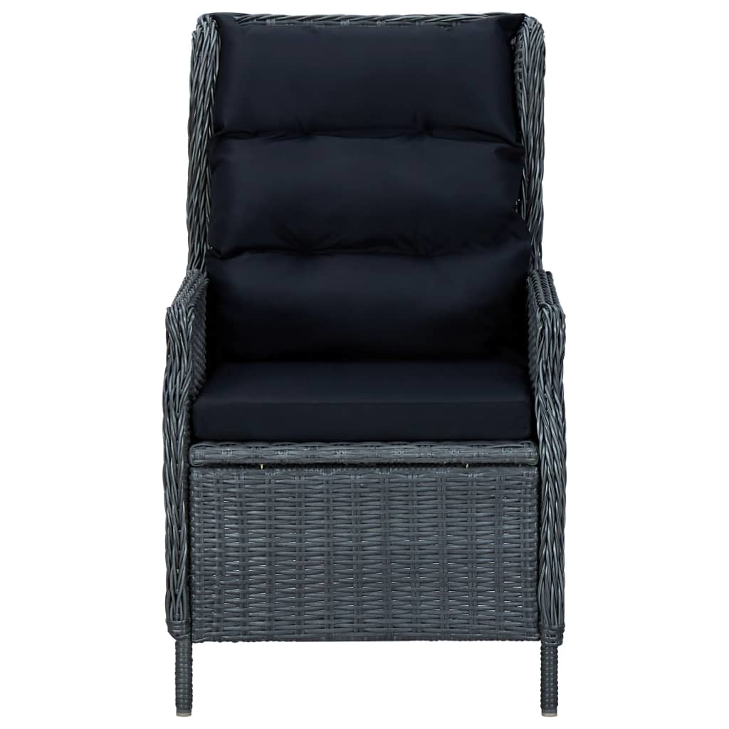 VidaXL 7-delige Tuinset met kussens poly rattan donkergrijs