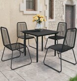 VidaXL 5-delige Tuinset PVC-rattan zwart