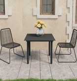 VidaXL 3-delige Tuinset PVC-rattan zwart