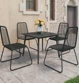 VidaXL 5-delige Tuinset PVC-rattan zwart