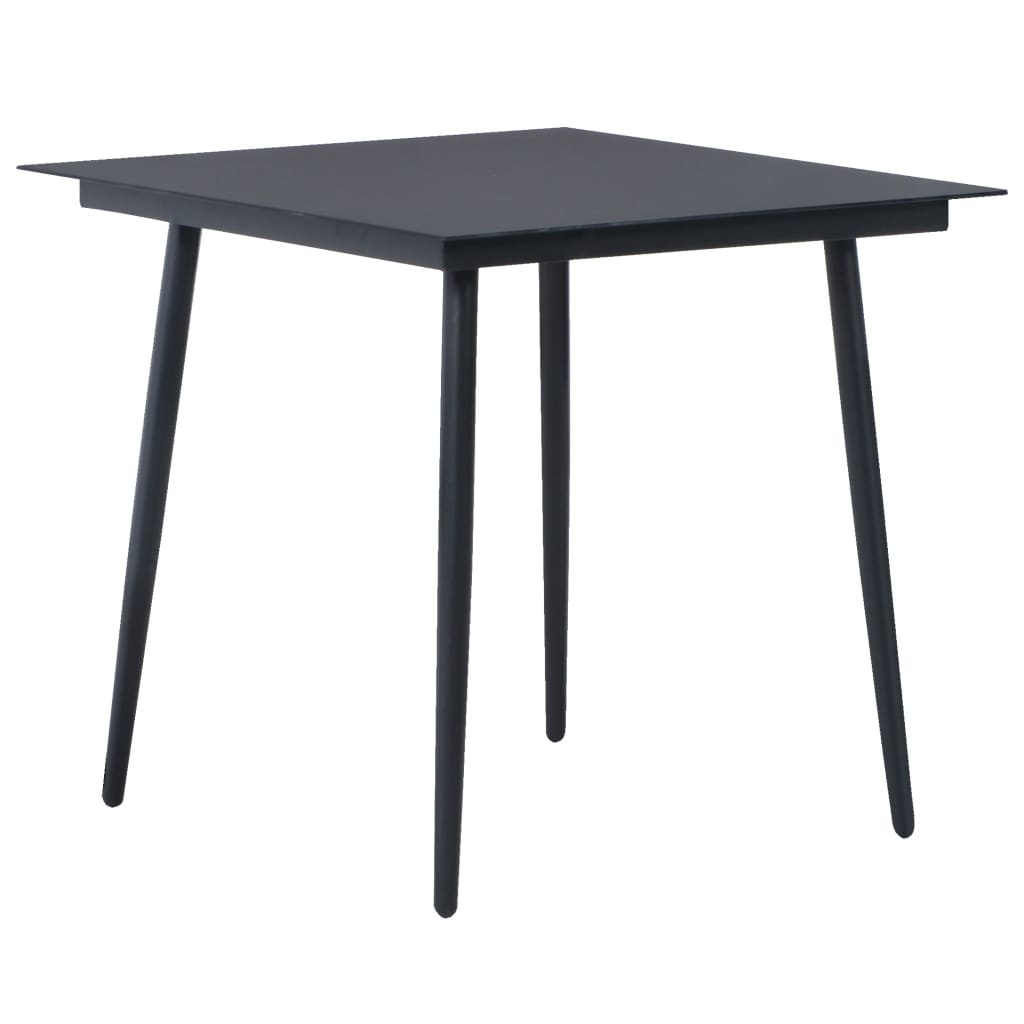 VidaXL 5-delige Tuinset PVC-rattan zwart