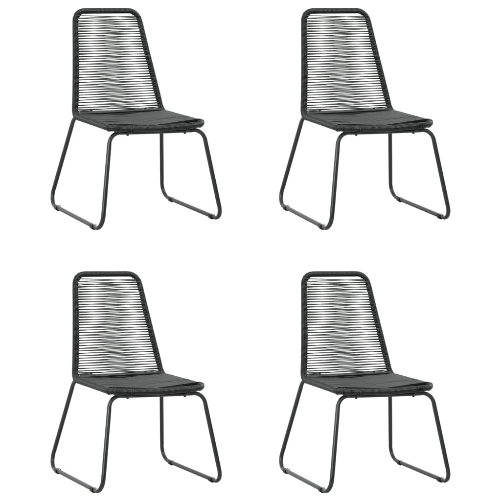 VidaXL 5-delige Tuinset PVC-rattan zwart