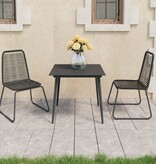 VidaXL 3-delige Tuinset PVC-rattan zwart