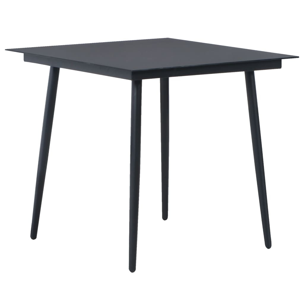 VidaXL 3-delige Tuinset PVC-rattan zwart