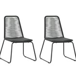 VidaXL 3-delige Tuinset PVC-rattan zwart