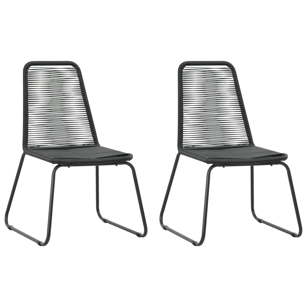 VidaXL 3-delige Tuinset PVC-rattan zwart
