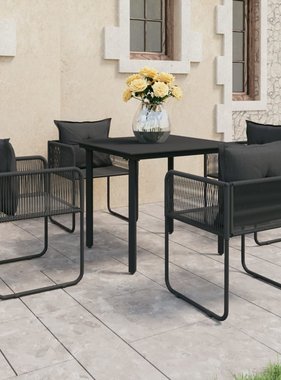 VidaXL 5-delige Tuinset PVC-rattan zwart