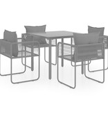 VidaXL 5-delige Tuinset PVC-rattan zwart
