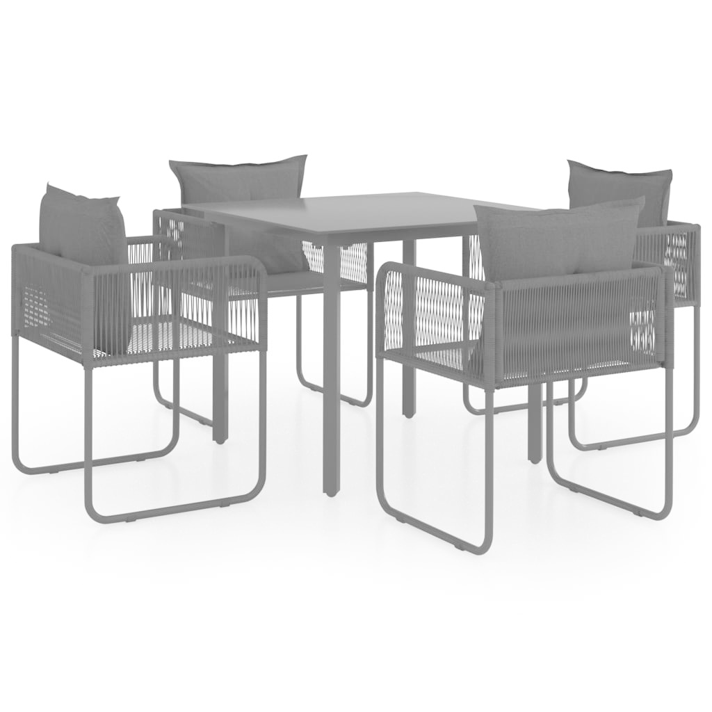 VidaXL 5-delige Tuinset PVC-rattan zwart