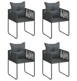 VidaXL 5-delige Tuinset PVC-rattan zwart