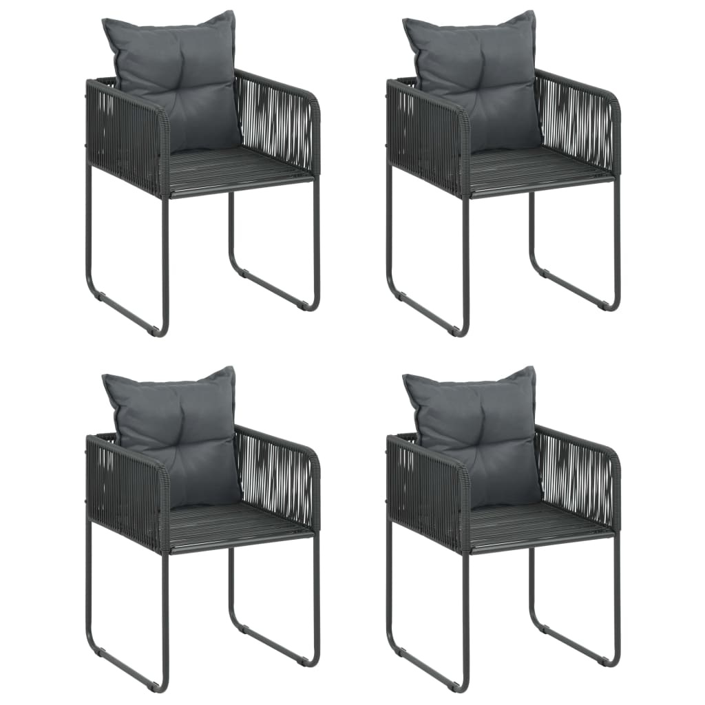 VidaXL 5-delige Tuinset PVC-rattan zwart