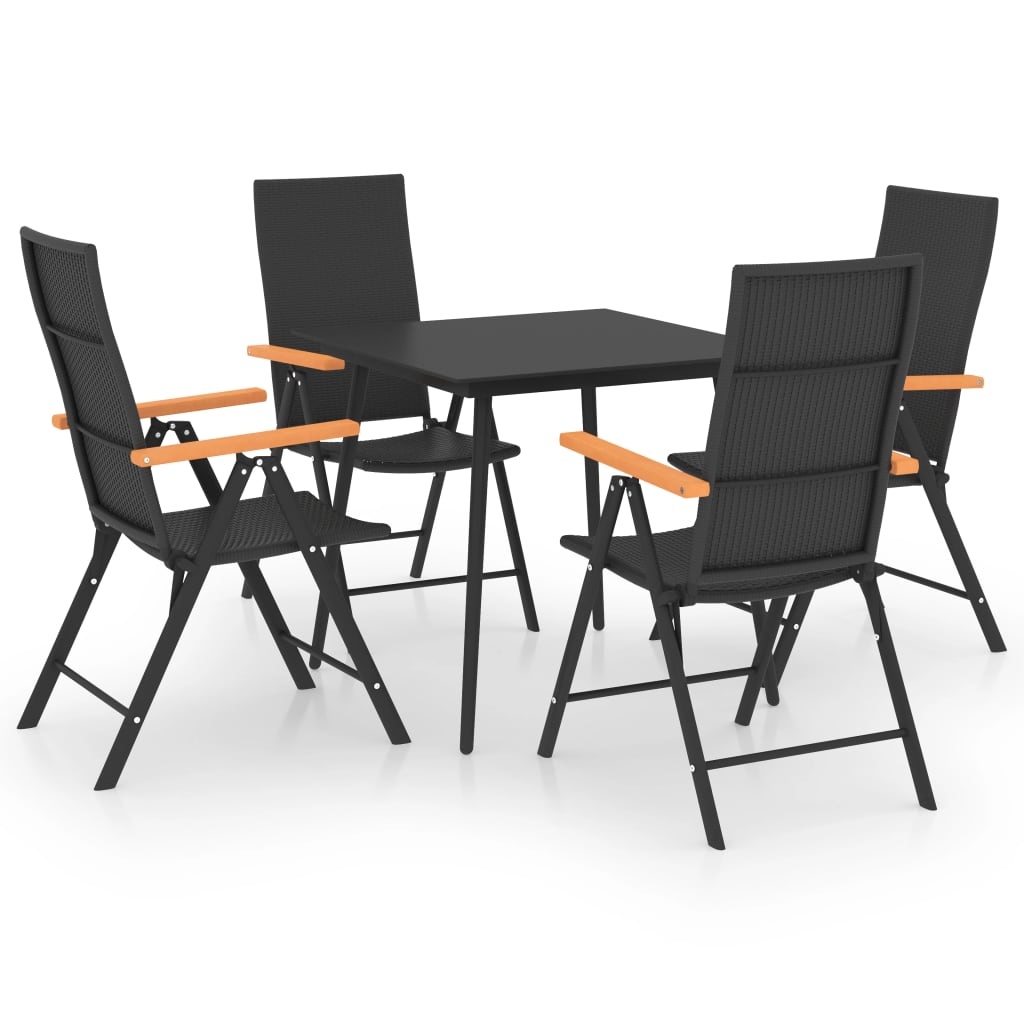 VidaXL 5-delige Tuinset zwart en bruin