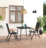 VidaXL 3-delige Tuinset zwart en bruin