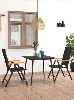VidaXL 3-delige Tuinset zwart en bruin