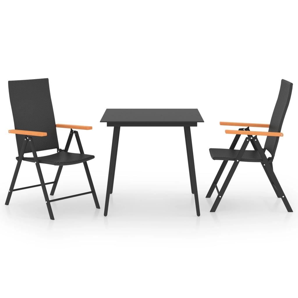 VidaXL 3-delige Tuinset zwart en bruin