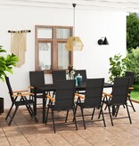 VidaXL 7-delige Tuinset zwart en bruin