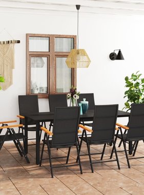 VidaXL 7-delige Tuinset zwart en bruin