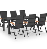 VidaXL 7-delige Tuinset zwart en bruin