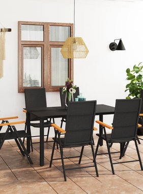 VidaXL 7-delige Tuinset zwart en bruin