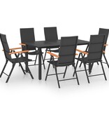 VidaXL 7-delige Tuinset zwart en bruin