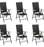 VidaXL 7-delige Tuinset zwart en bruin