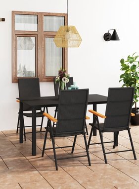 VidaXL 5-delige Tuinset zwart en bruin