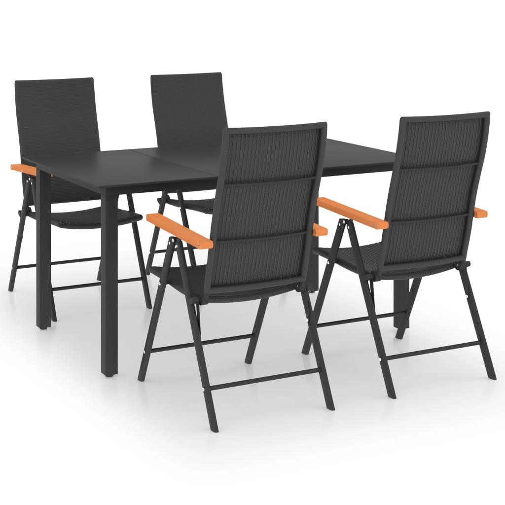 VidaXL 5-delige Tuinset zwart en bruin