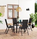 VidaXL 5-delige Tuinset zwart en bruin