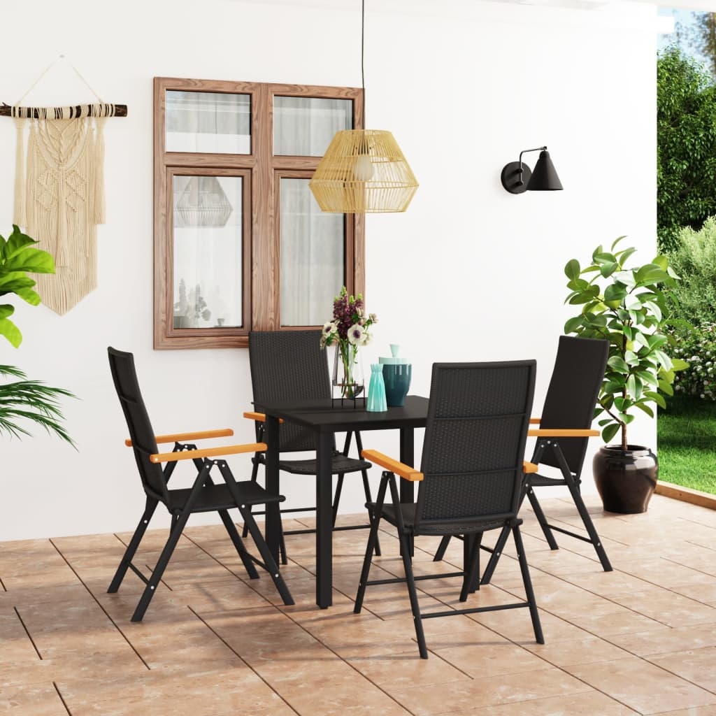 VidaXL 5-delige Tuinset zwart en bruin