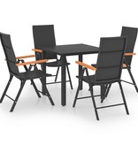VidaXL 5-delige Tuinset zwart en bruin
