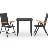 VidaXL 3-delige Tuinset zwart en bruin