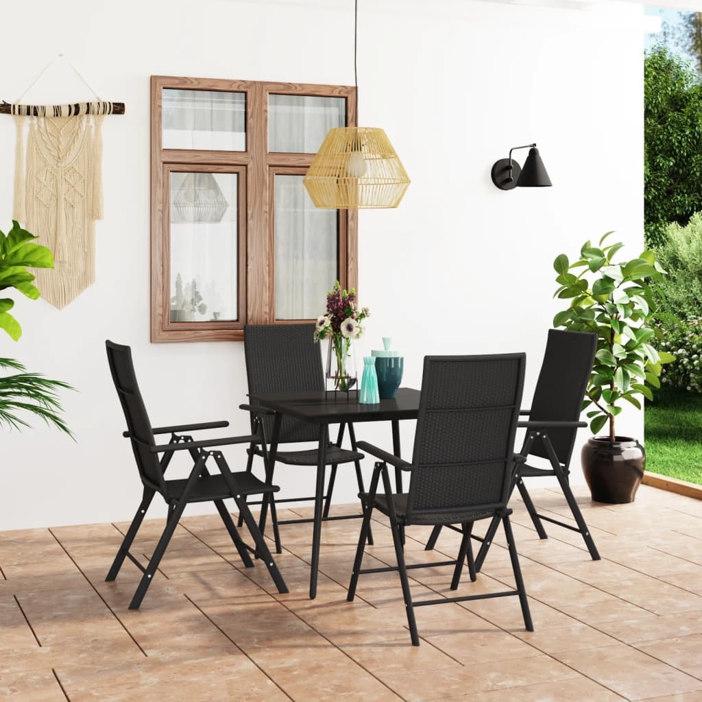 VidaXL 5-delige Tuinset zwart