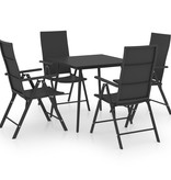 VidaXL 5-delige Tuinset zwart