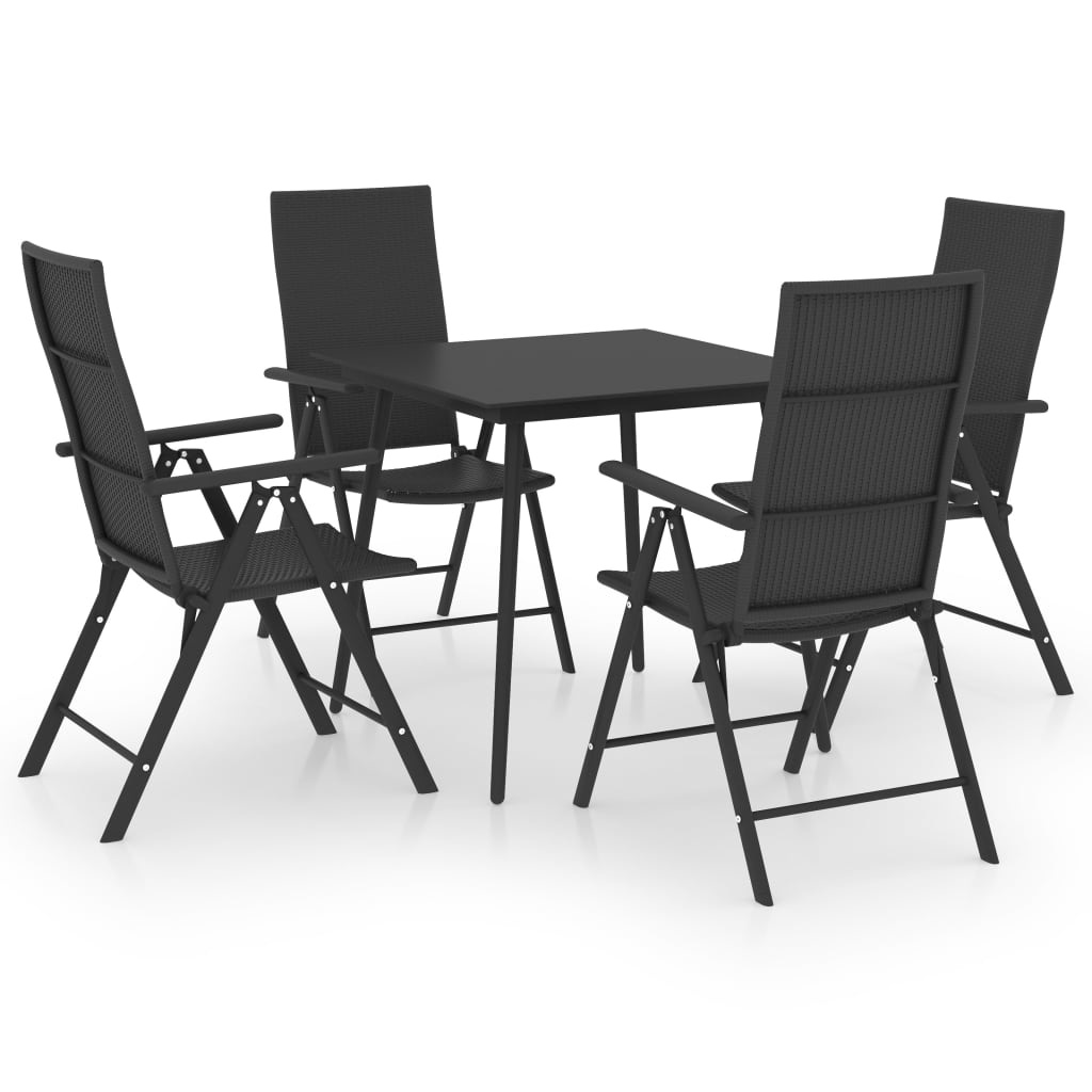 VidaXL 5-delige Tuinset zwart