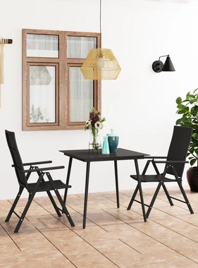 VidaXL 3-delige Tuinset zwart