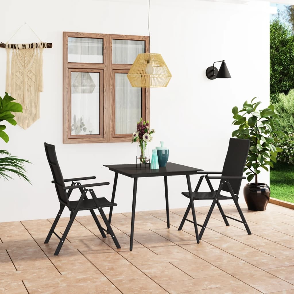 VidaXL 3-delige Tuinset zwart