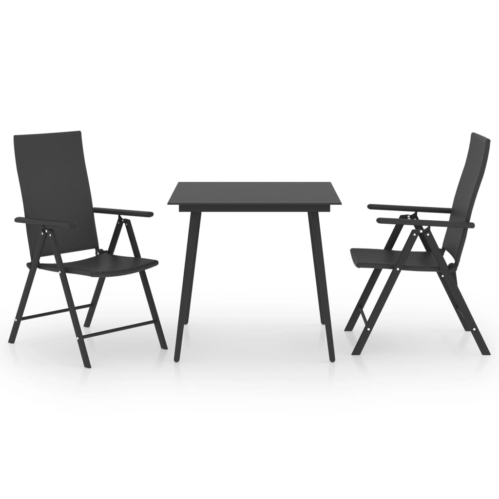 VidaXL 3-delige Tuinset zwart