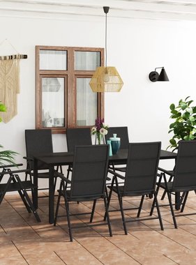 VidaXL 9-delige Tuinset zwart