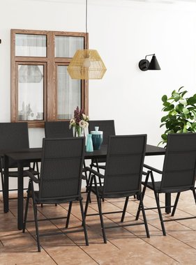 VidaXL 7-delige Tuinset zwart