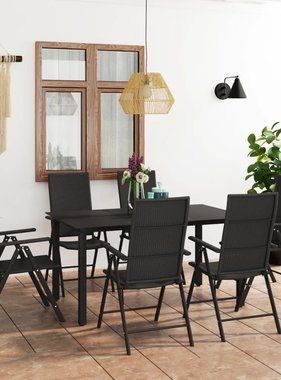 VidaXL 7-delige Tuinset zwart