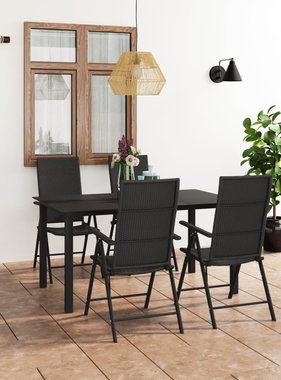 VidaXL 5-delige Tuinset zwart