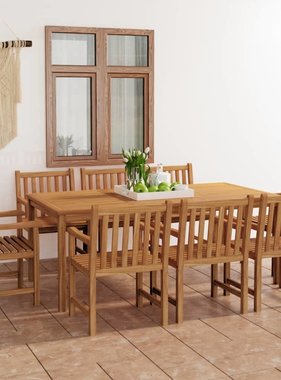 VidaXL 9-delige Tuinset massief teakhout