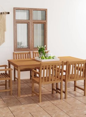 VidaXL 7-delige Tuinset massief teakhout