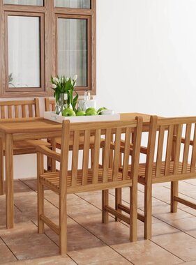 VidaXL 5-delige Tuinset massief teakhout
