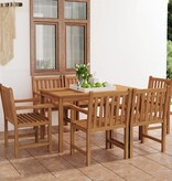 VidaXL 7-delige Tuinset massief teakhout