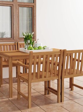 VidaXL 5-delige Tuinset massief teakhout