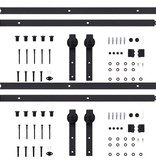 vidaXL Hardwaresets voor schuifdeuren 2 st 200 cm staal zwart